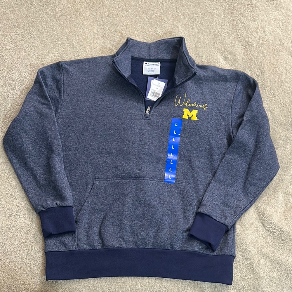 Champion Blue Quarter-Zip Sweater